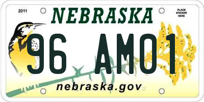 NE license plate 96AM01