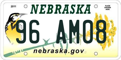 NE license plate 96AM08