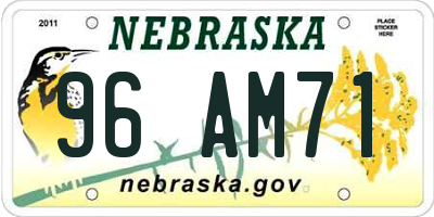NE license plate 96AM71