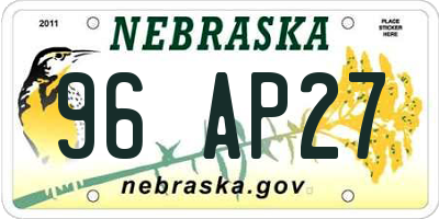 NE license plate 96AP27