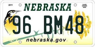 NE license plate 96BM48
