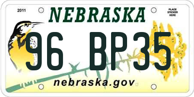 NE license plate 96BP35
