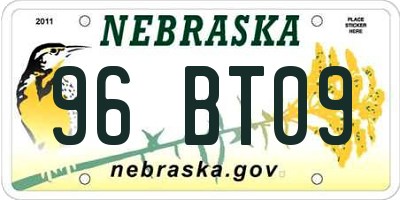 NE license plate 96BT09