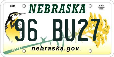 NE license plate 96BU27