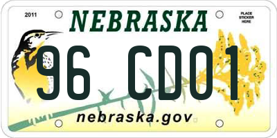 NE license plate 96CD01
