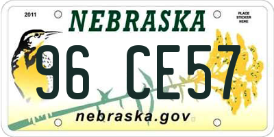 NE license plate 96CE57