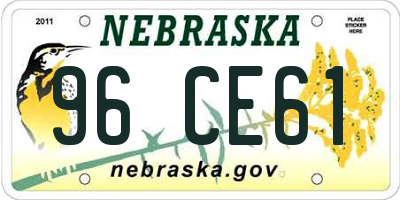 NE license plate 96CE61
