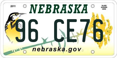 NE license plate 96CE76