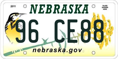 NE license plate 96CE88