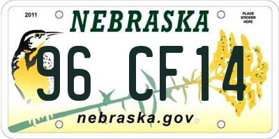 NE license plate 96CF14