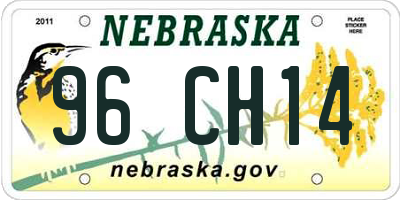 NE license plate 96CH14