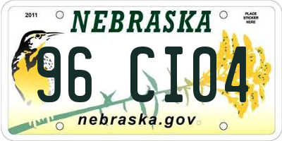 NE license plate 96CI04