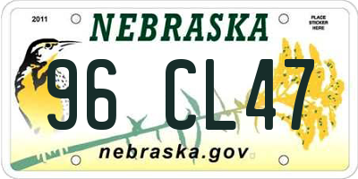 NE license plate 96CL47