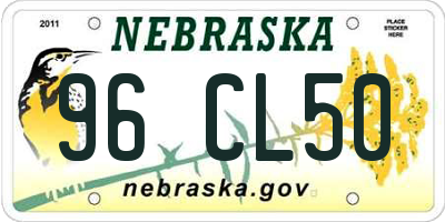 NE license plate 96CL50