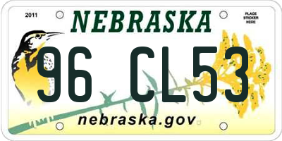 NE license plate 96CL53