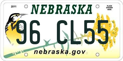 NE license plate 96CL55