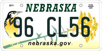 NE license plate 96CL56