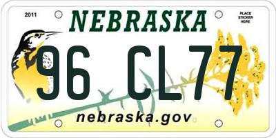 NE license plate 96CL77