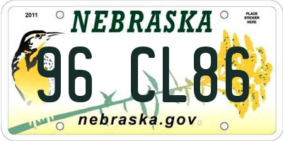 NE license plate 96CL86