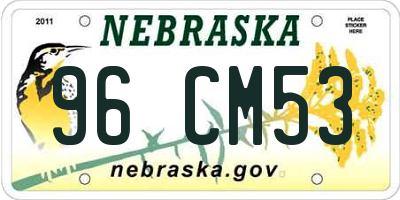 NE license plate 96CM53