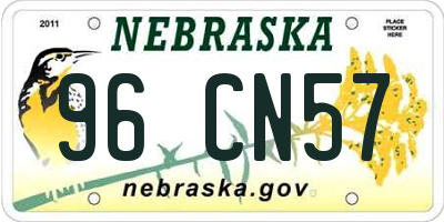 NE license plate 96CN57