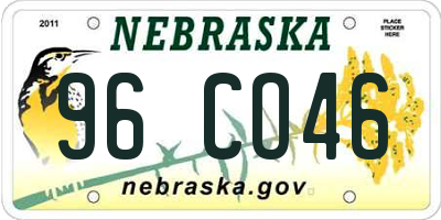 NE license plate 96CO46