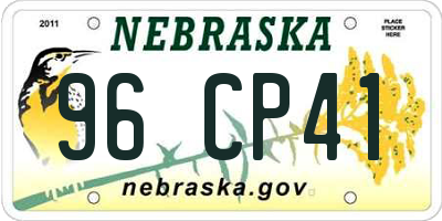 NE license plate 96CP41