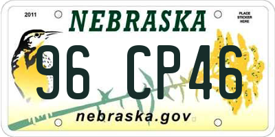 NE license plate 96CP46