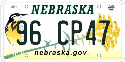 NE license plate 96CP47