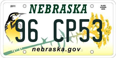 NE license plate 96CP53