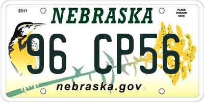 NE license plate 96CP56