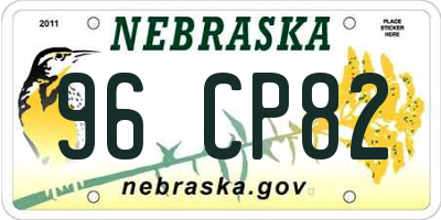 NE license plate 96CP82