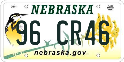 NE license plate 96CR46