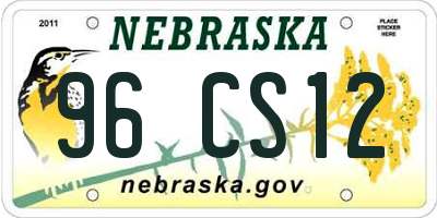 NE license plate 96CS12