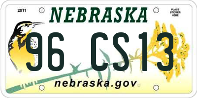 NE license plate 96CS13