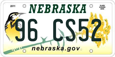 NE license plate 96CS52