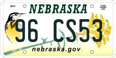 NE license plate 96CS53
