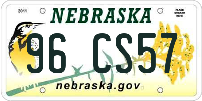NE license plate 96CS57