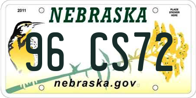 NE license plate 96CS72