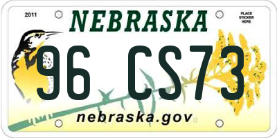 NE license plate 96CS73