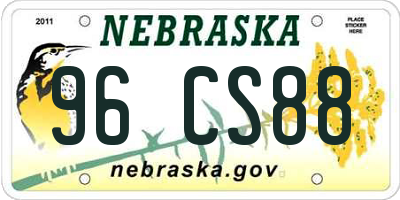NE license plate 96CS88