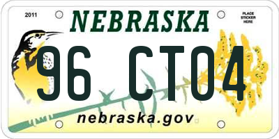 NE license plate 96CT04