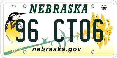 NE license plate 96CT06