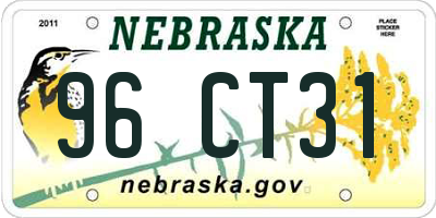 NE license plate 96CT31