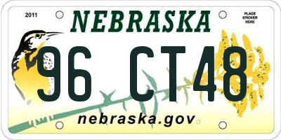 NE license plate 96CT48