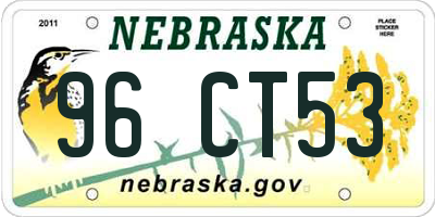 NE license plate 96CT53