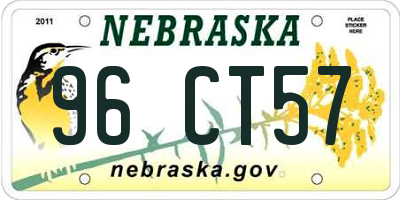 NE license plate 96CT57
