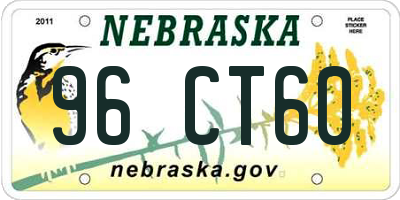 NE license plate 96CT60
