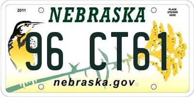 NE license plate 96CT61