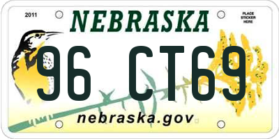 NE license plate 96CT69